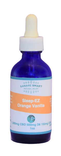 1oz Sleep-EZ CBD/D8/CBN 1,000mg/500mg/150mg Tincture Orange/Vanilla
